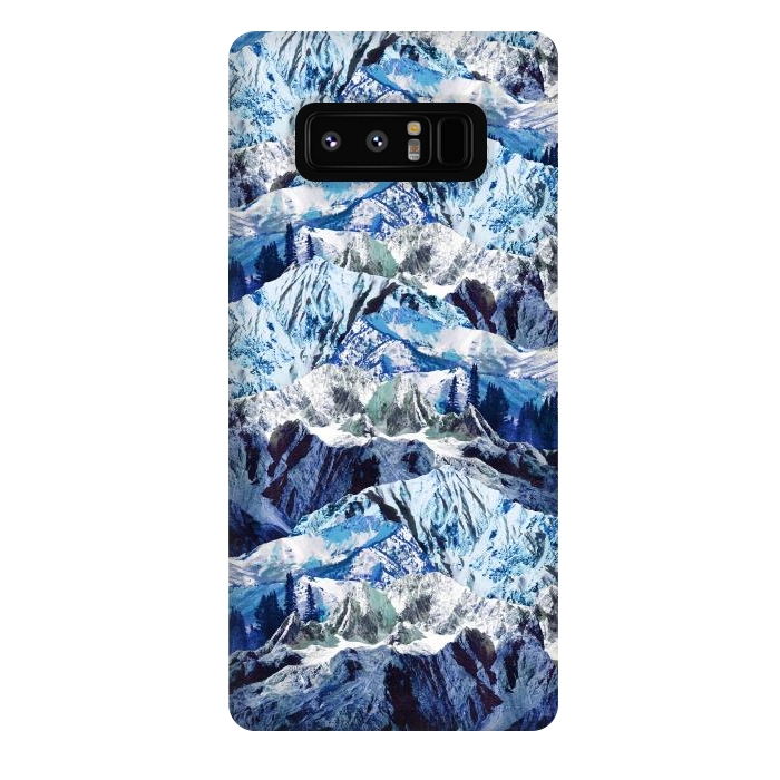 Galaxy Note 8 StrongFit Fantasy mountain landscape blue rock textures by Oana 