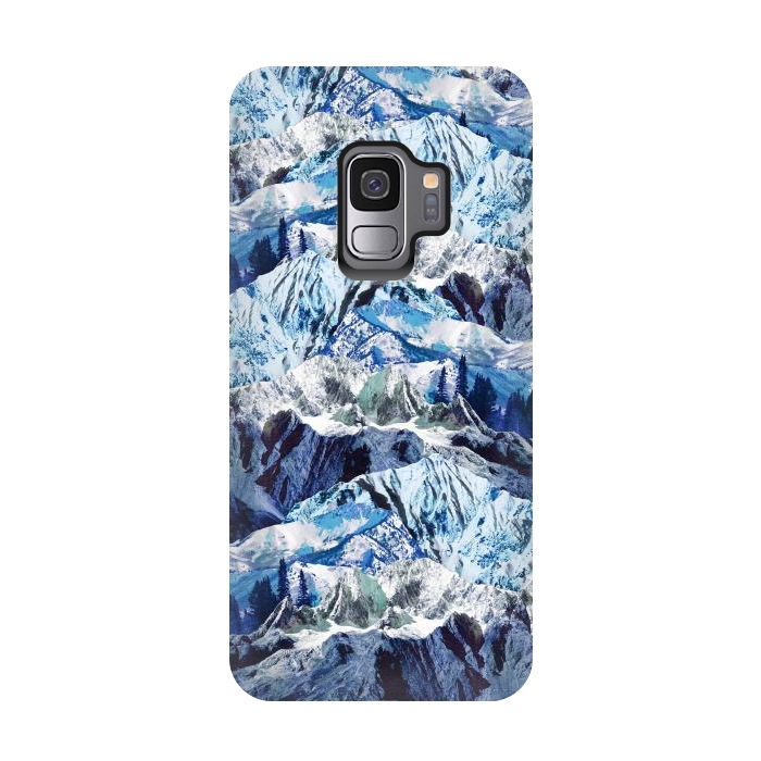 Galaxy S9 StrongFit Fantasy mountain landscape blue rock textures by Oana 