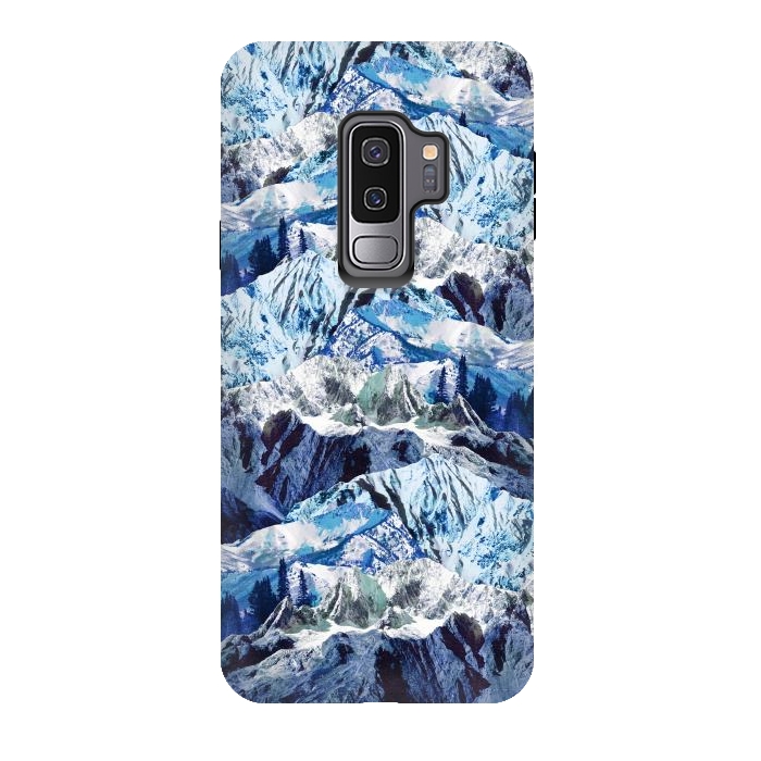Galaxy S9 plus StrongFit Fantasy mountain landscape blue rock textures by Oana 