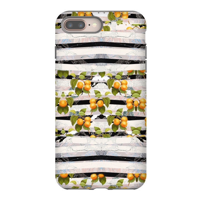 iPhone 7 plus StrongFit Colorful peaches and marble stripes by Oana 