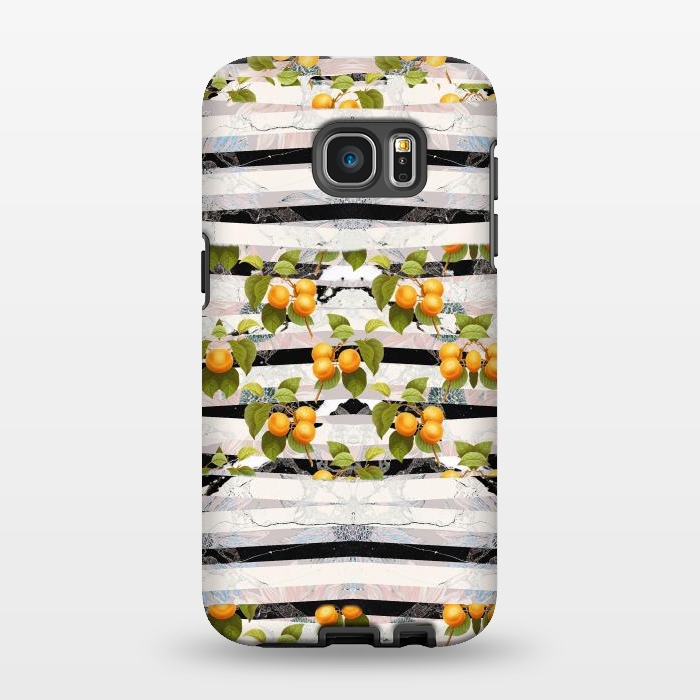 Galaxy S7 EDGE StrongFit Colorful peaches and marble stripes by Oana 