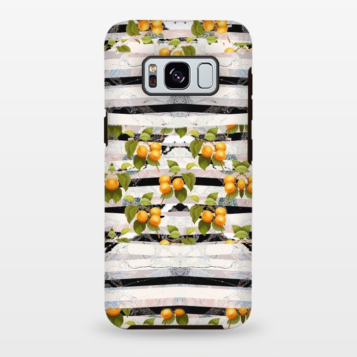 Galaxy S8 plus StrongFit Colorful peaches and marble stripes by Oana 