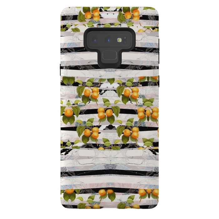 Galaxy Note 9 StrongFit Colorful peaches and marble stripes by Oana 