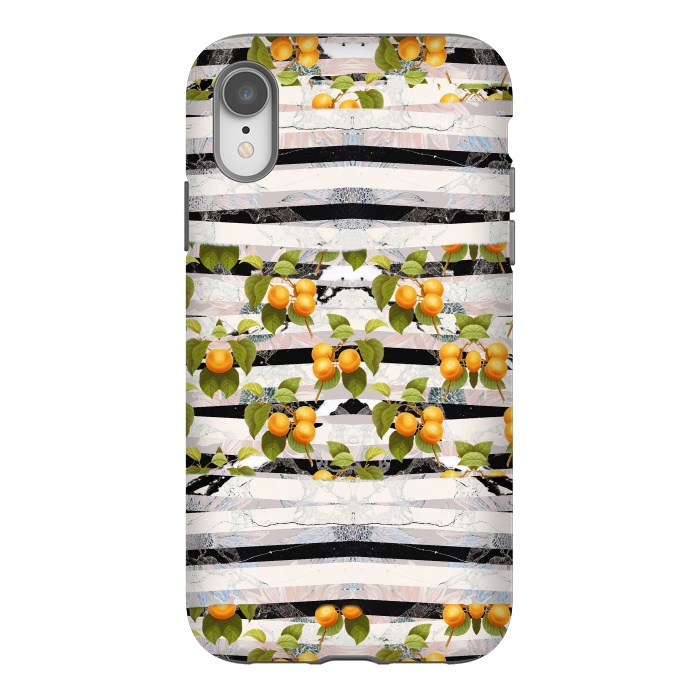iPhone Xr StrongFit Colorful peaches and marble stripes by Oana 