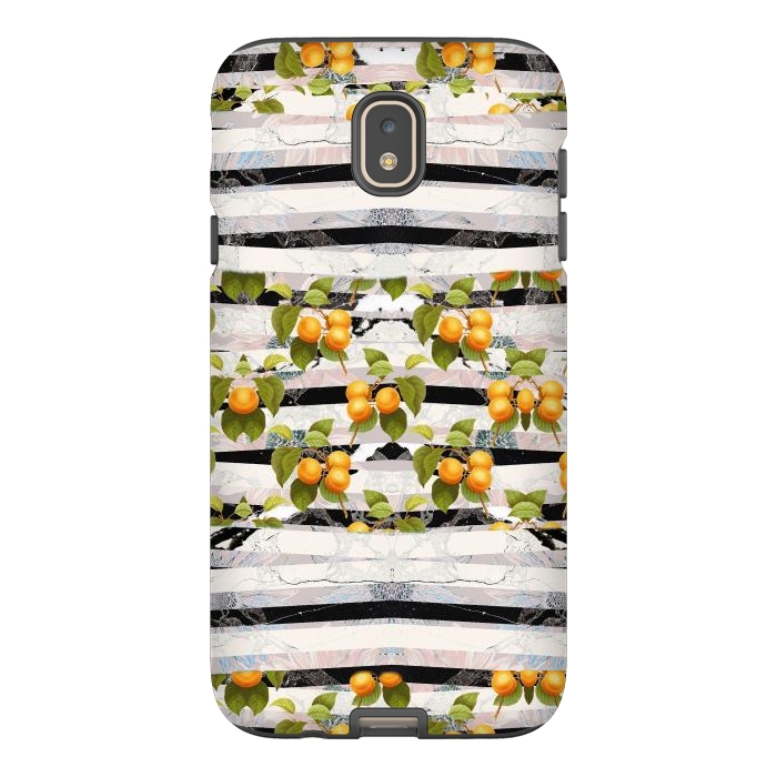 Galaxy J7 StrongFit Colorful peaches and marble stripes by Oana 