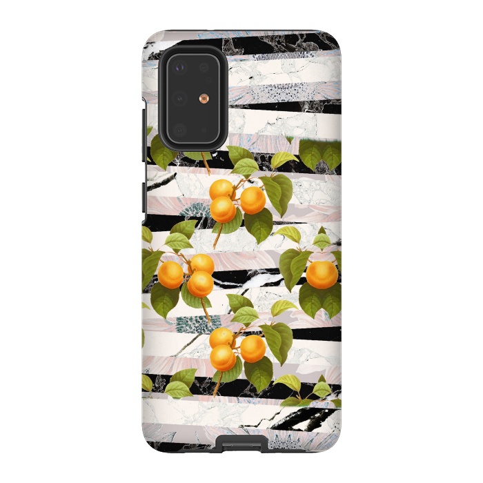 Galaxy S20 Plus StrongFit Colorful peaches and marble stripes by Oana 