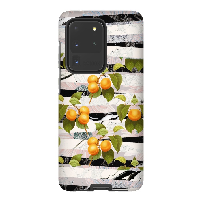 Galaxy S20 Ultra StrongFit Colorful peaches and marble stripes by Oana 