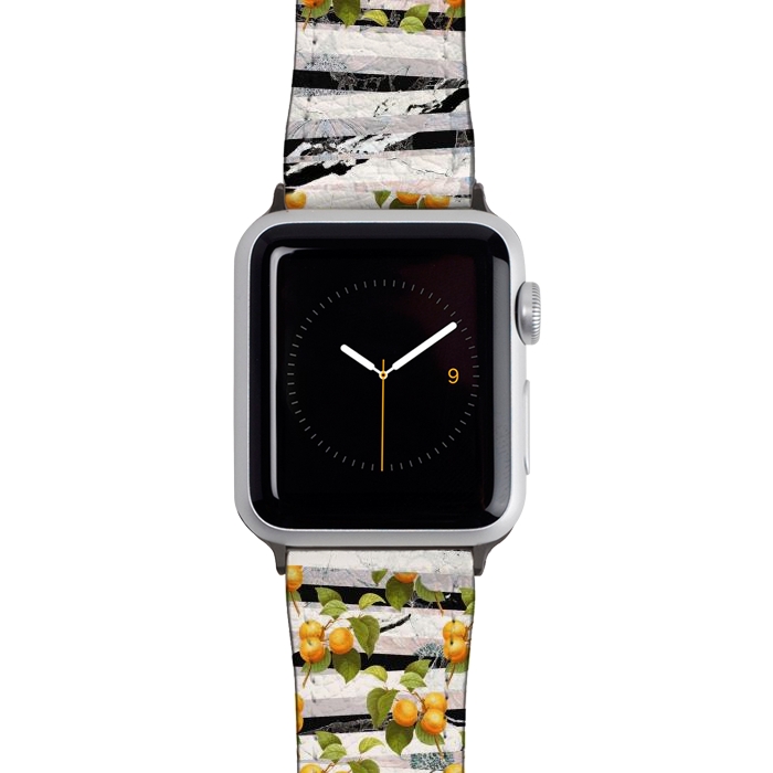 Watch 38mm / 40mm Strap PU leather Colorful peaches and marble stripes by Oana 