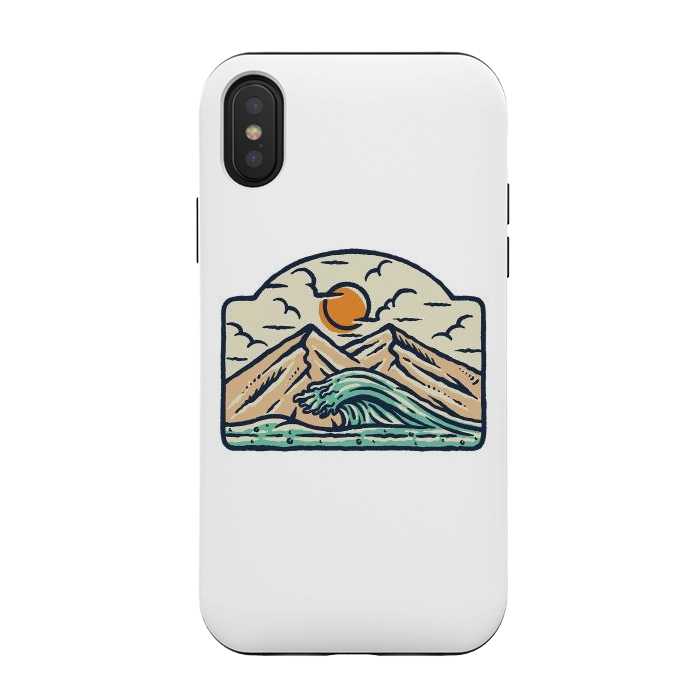 iPhone Xs / X StrongFit Mountain and Wave by Afif Quilimo