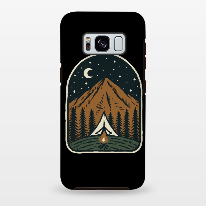 Galaxy S8 plus StrongFit Camp Mountain Night by Afif Quilimo