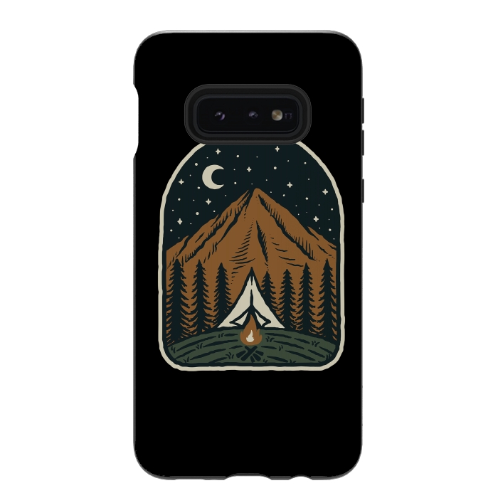Galaxy S10e StrongFit Camp Mountain Night by Afif Quilimo