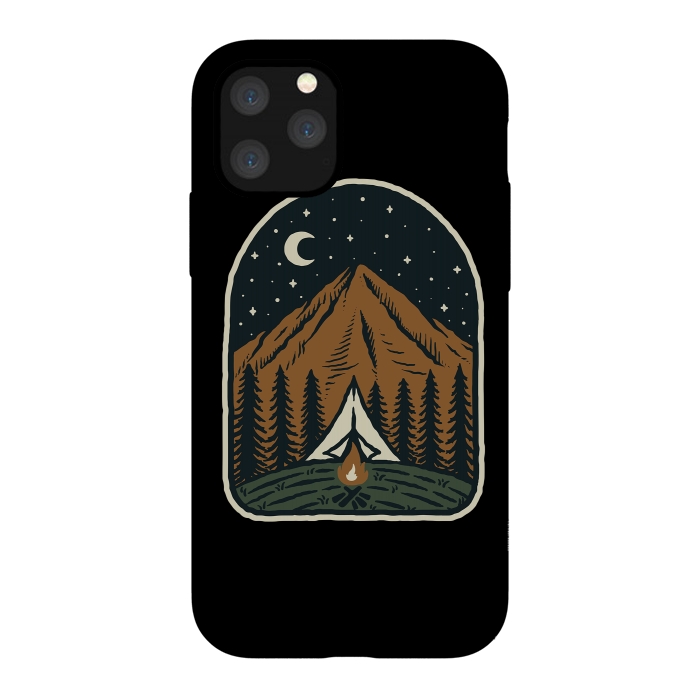 iPhone 11 Pro StrongFit Camp Mountain Night by Afif Quilimo
