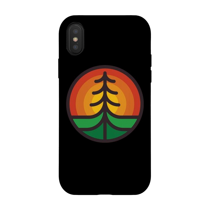 iPhone Xs / X StrongFit Tree and Sunset by Afif Quilimo