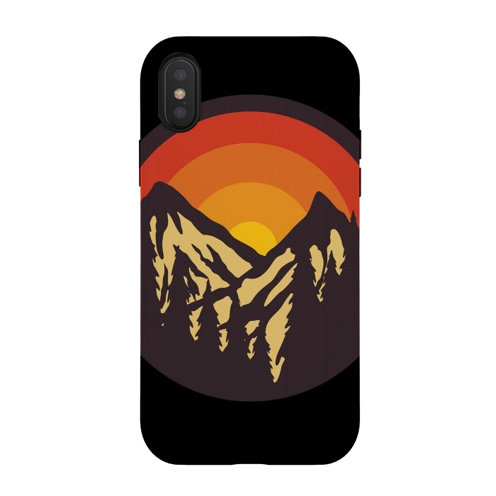 iPhone Xs / X StrongFit Mountain Sunset by Afif Quilimo