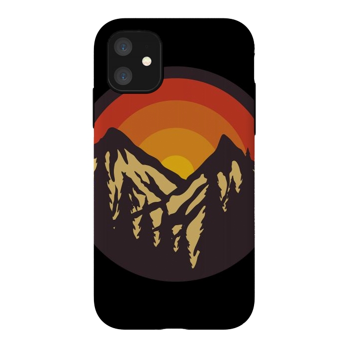 iPhone 11 StrongFit Mountain Sunset by Afif Quilimo