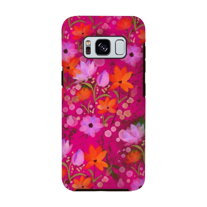 Galaxy S8 StrongFit Floral design watercolour floral bunch abstract design by Josie