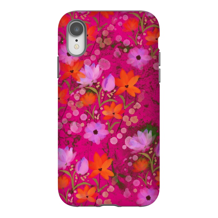 iPhone Xr StrongFit Floral design watercolour floral bunch abstract design by Josie