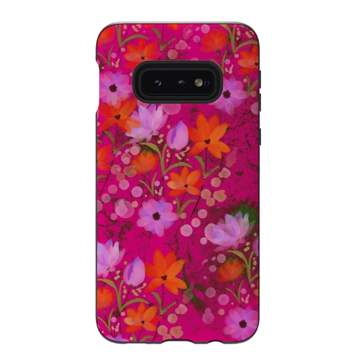 Galaxy S10e StrongFit Floral design watercolour floral bunch abstract design by Josie