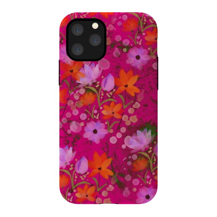 iPhone 11 Pro StrongFit Floral design watercolour floral bunch abstract design by Josie