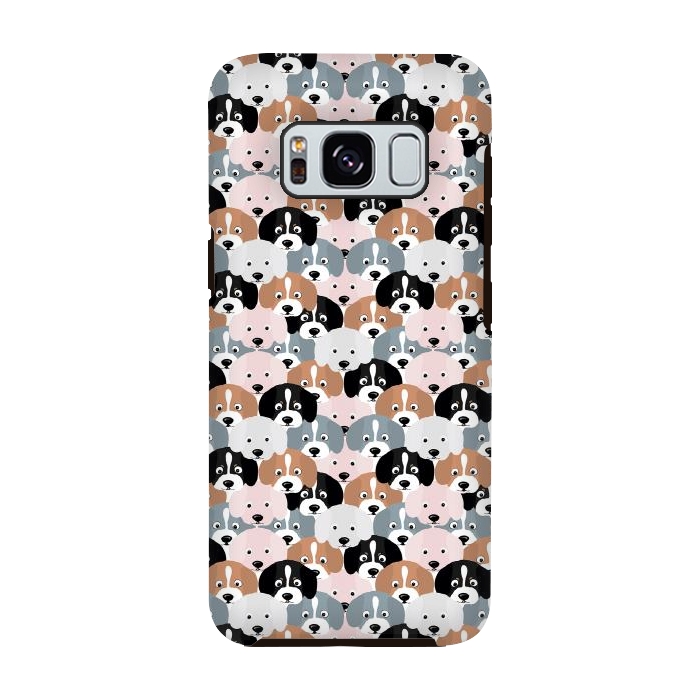 Galaxy S8 StrongFit Cute Black Brown Pink Grey Puppy Dogs Illustration by InovArts