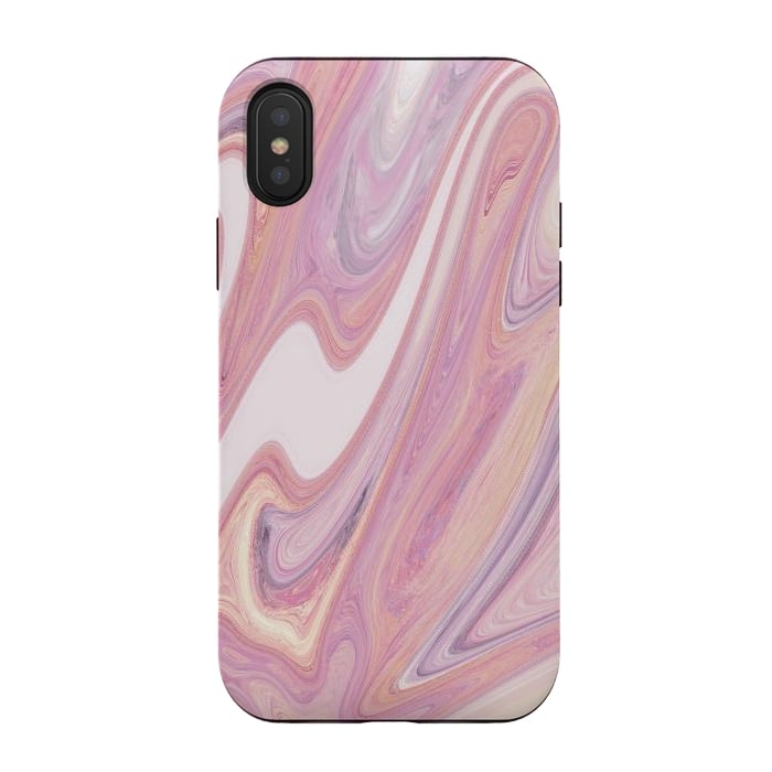 iPhone Xs / X StrongFit Pink marble by Rose Halsey