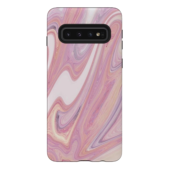 Galaxy S10 StrongFit Pink marble by Rose Halsey