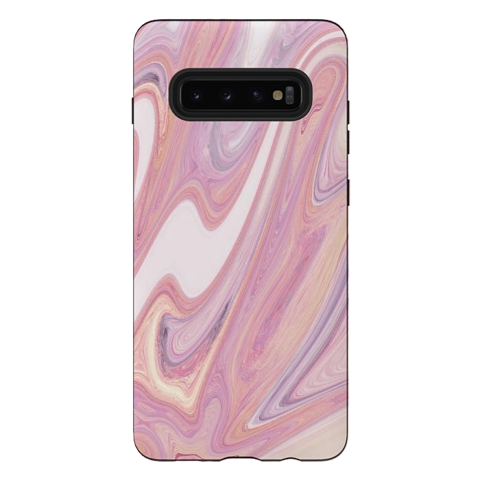 Galaxy S10 plus StrongFit Pink marble by Rose Halsey