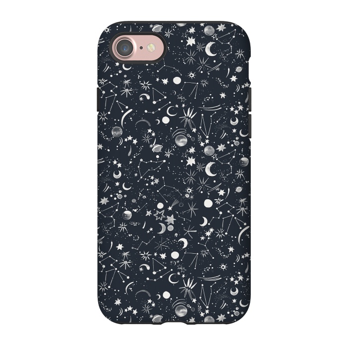 iPhone 7 StrongFit Planets Galaxy Constellations Dark by Ninola Design