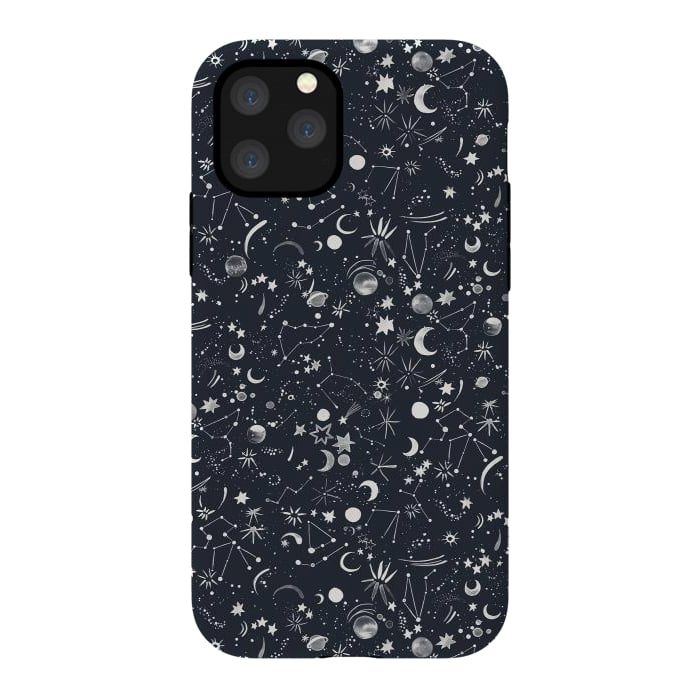 iPhone 11 Pro StrongFit Planets Galaxy Constellations Dark by Ninola Design