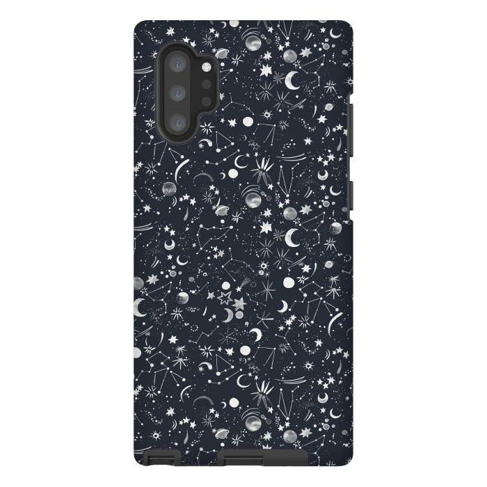 Galaxy Note 10 plus StrongFit Planets Galaxy Constellations Dark by Ninola Design