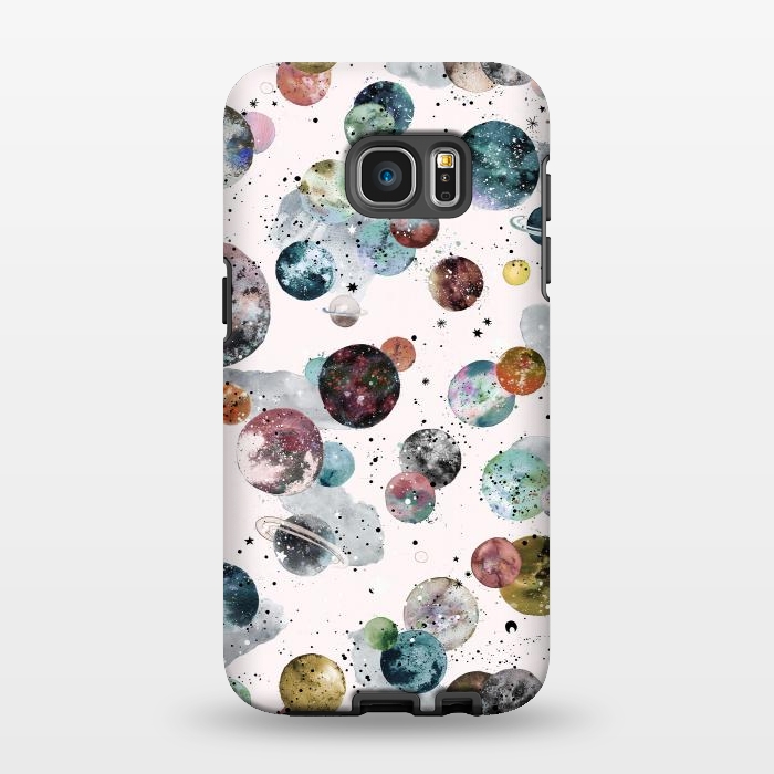Galaxy S7 EDGE StrongFit Cosmic Planets and Constellations Multicolored by Ninola Design