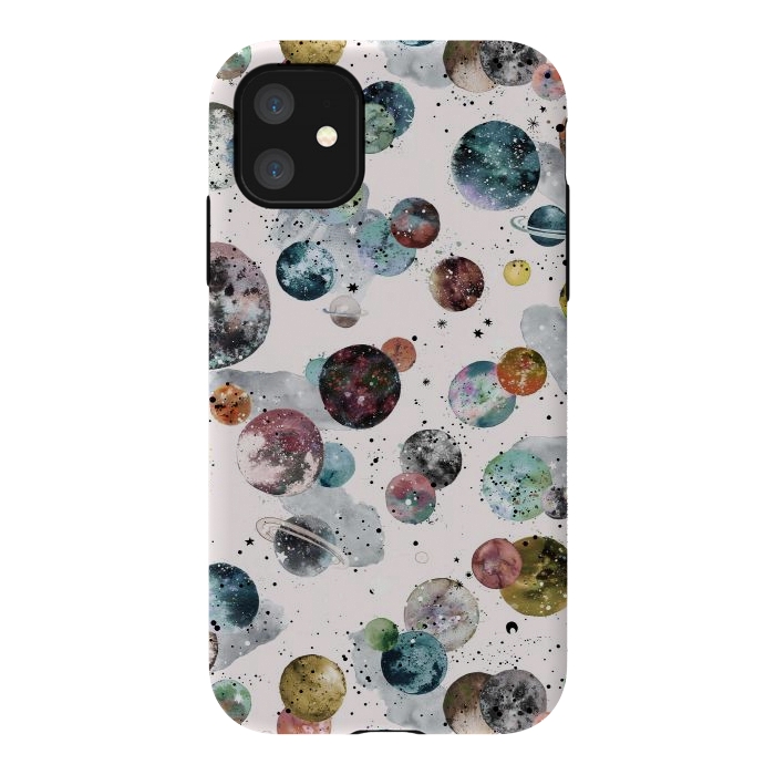 iPhone 11 StrongFit Cosmic Planets and Constellations Multicolored by Ninola Design
