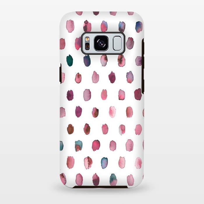 Galaxy S8 plus StrongFit Artist Palette Pink Dots by Ninola Design