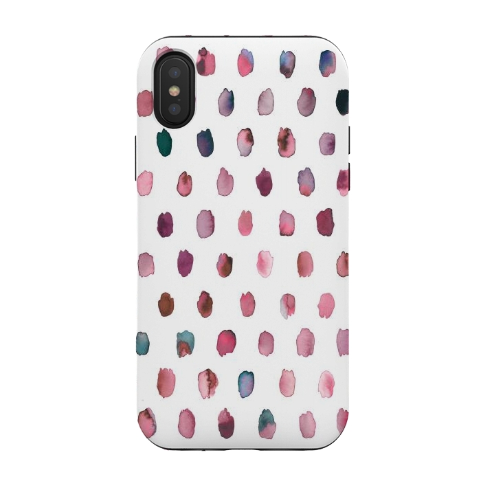 iPhone Xs / X StrongFit Artist Palette Pink Dots by Ninola Design
