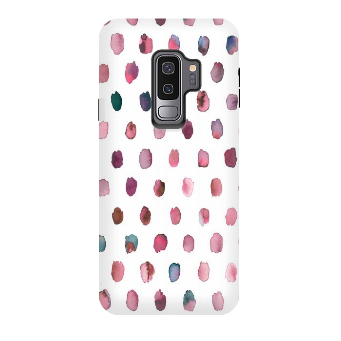 Galaxy S9 plus StrongFit Artist Palette Pink Dots by Ninola Design