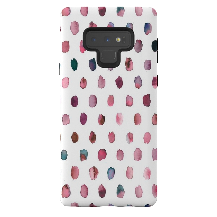 Galaxy Note 9 StrongFit Artist Palette Pink Dots by Ninola Design