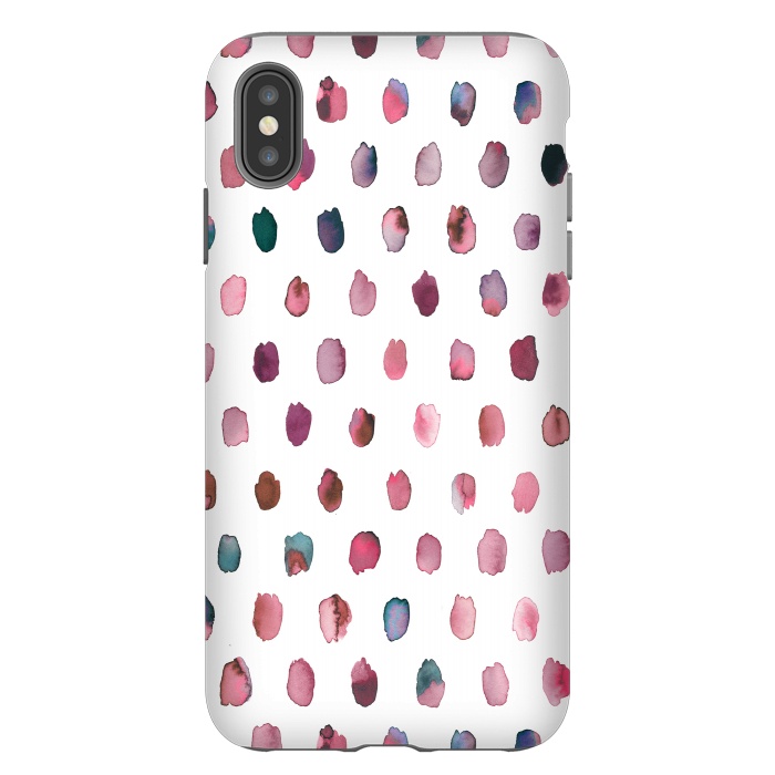 iPhone Xs Max StrongFit Artist Palette Pink Dots by Ninola Design