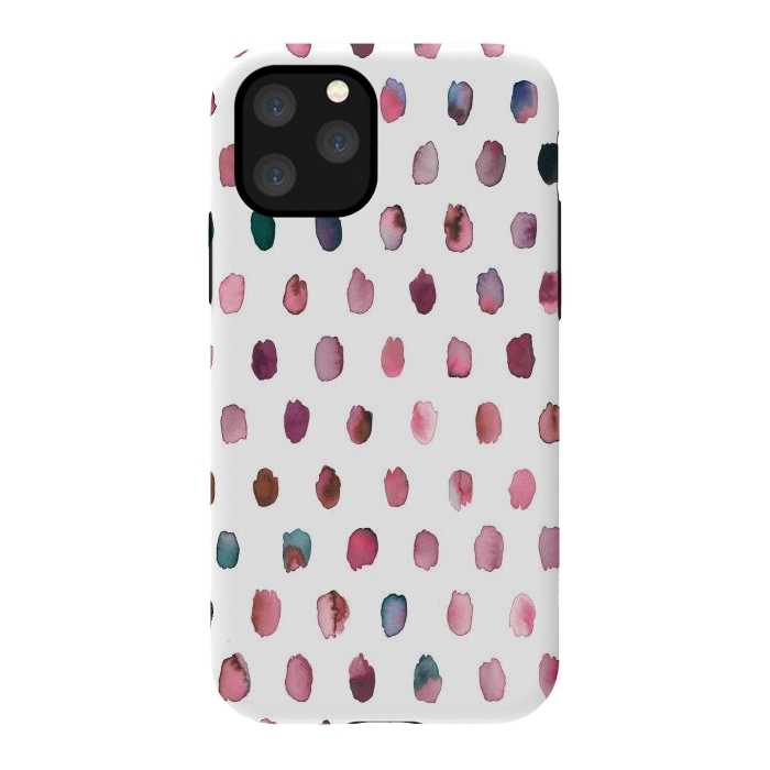 iPhone 11 Pro StrongFit Artist Palette Pink Dots by Ninola Design