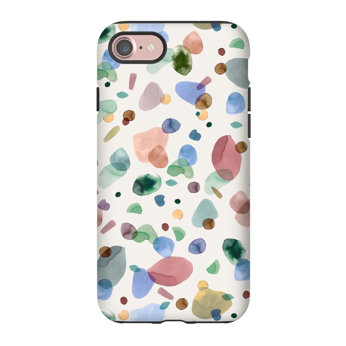 iPhone 7 StrongFit Pebbles Terrazo Rounded Memphis Multicolored by Ninola Design