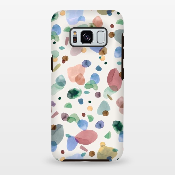 Galaxy S8 plus StrongFit Pebbles Terrazo Rounded Memphis Multicolored by Ninola Design