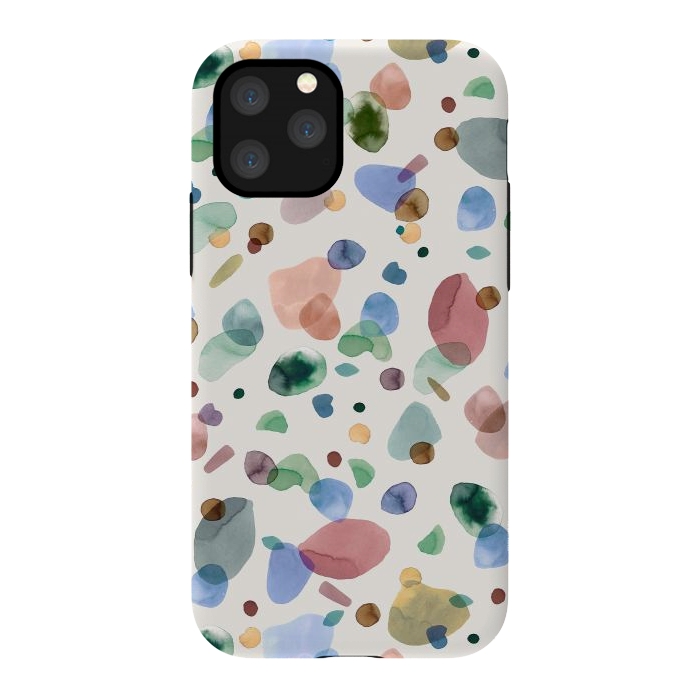iPhone 11 Pro StrongFit Pebbles Terrazo Rounded Memphis Multicolored by Ninola Design