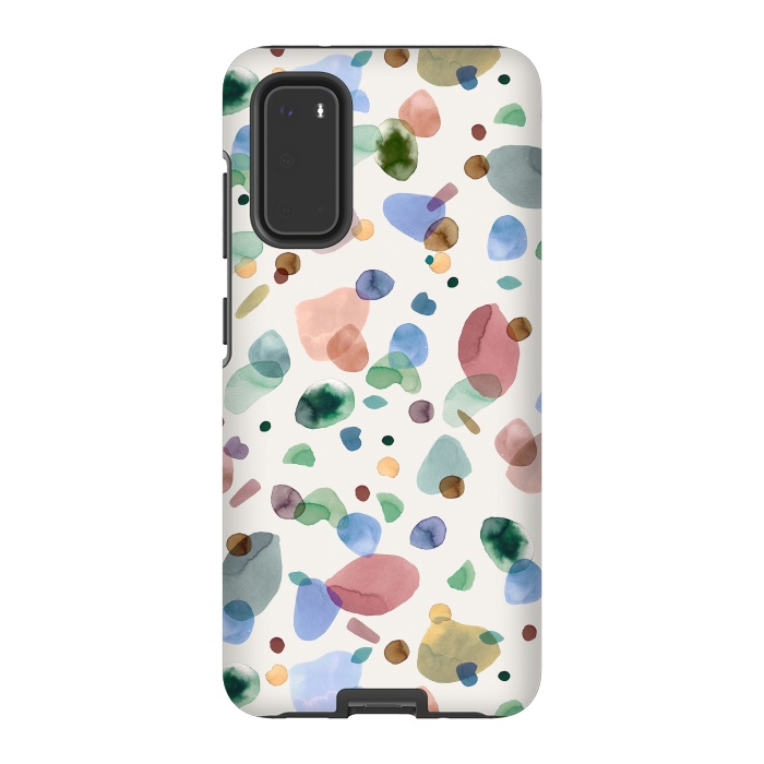 Galaxy S20 StrongFit Pebbles Terrazo Rounded Memphis Multicolored by Ninola Design