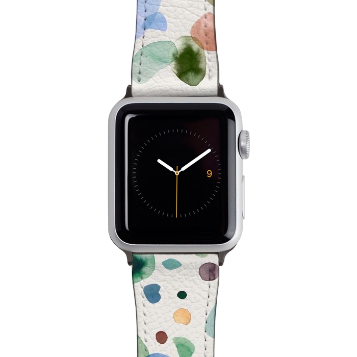 Watch 38mm / 40mm Strap PU leather Pebbles Terrazo Rounded Memphis Multicolored by Ninola Design