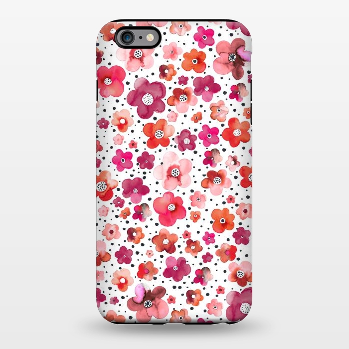 iPhone 6/6s plus StrongFit Beautiful Naive Coral Flowers Dots by Ninola Design