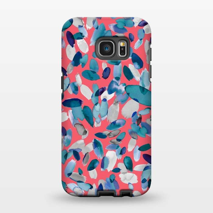 Galaxy S7 EDGE StrongFit Abstract Petal Stains Colorful Red Blue by Ninola Design