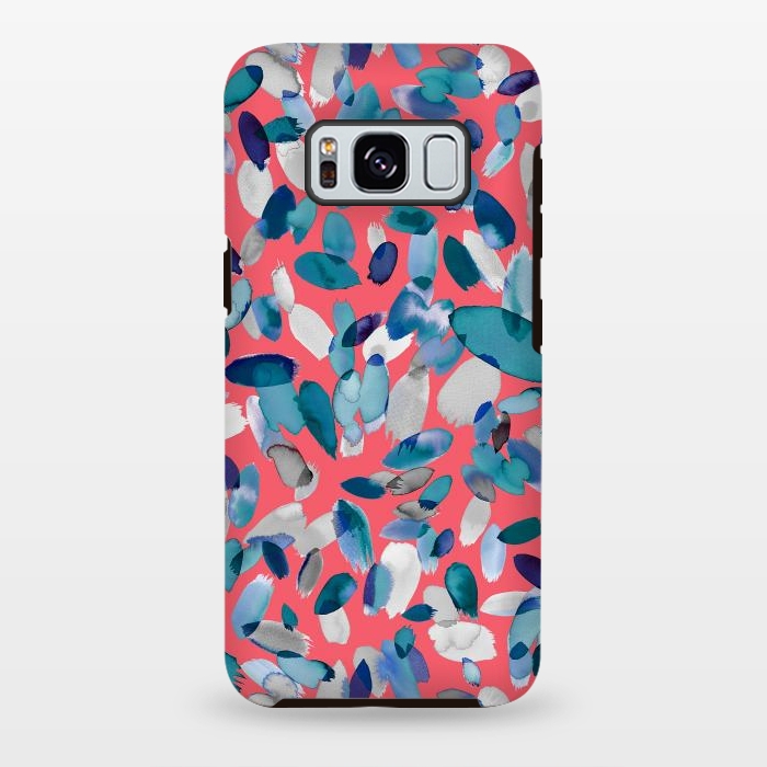 Galaxy S8 plus StrongFit Abstract Petal Stains Colorful Red Blue by Ninola Design