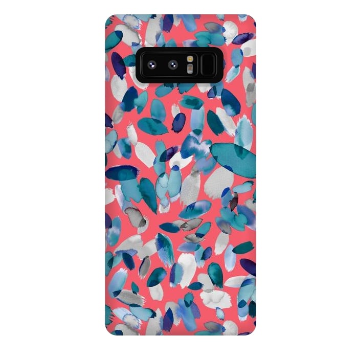 Galaxy Note 8 StrongFit Abstract Petal Stains Colorful Red Blue by Ninola Design