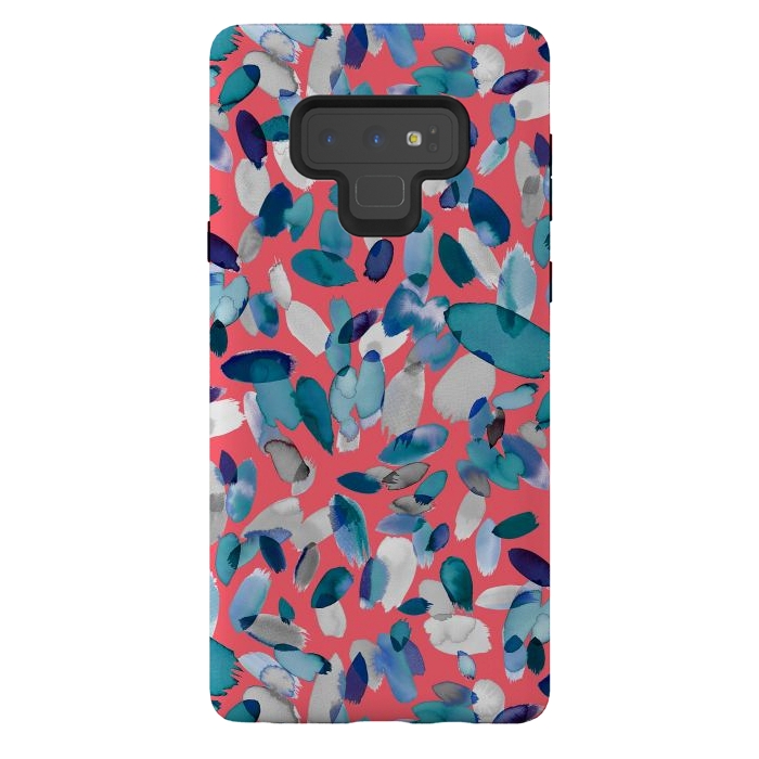 Galaxy Note 9 StrongFit Abstract Petal Stains Colorful Red Blue by Ninola Design