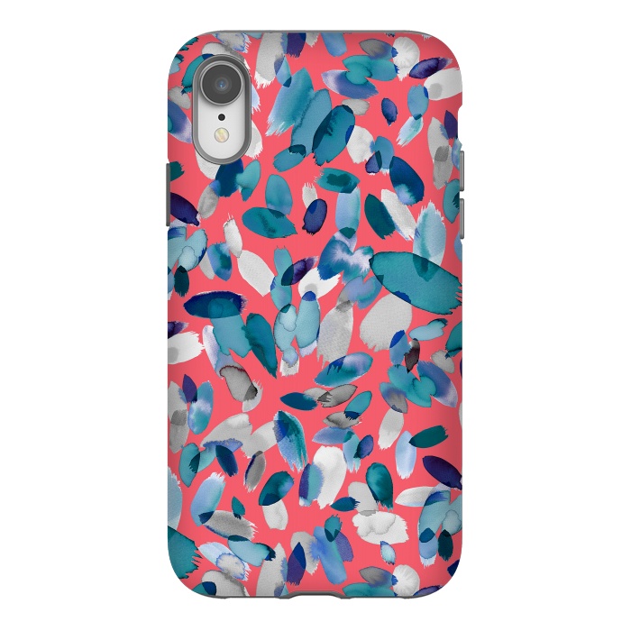 iPhone Xr StrongFit Abstract Petal Stains Colorful Red Blue by Ninola Design