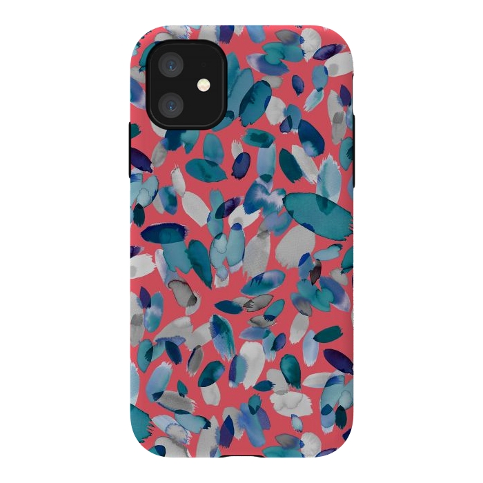 iPhone 11 StrongFit Abstract Petal Stains Colorful Red Blue by Ninola Design